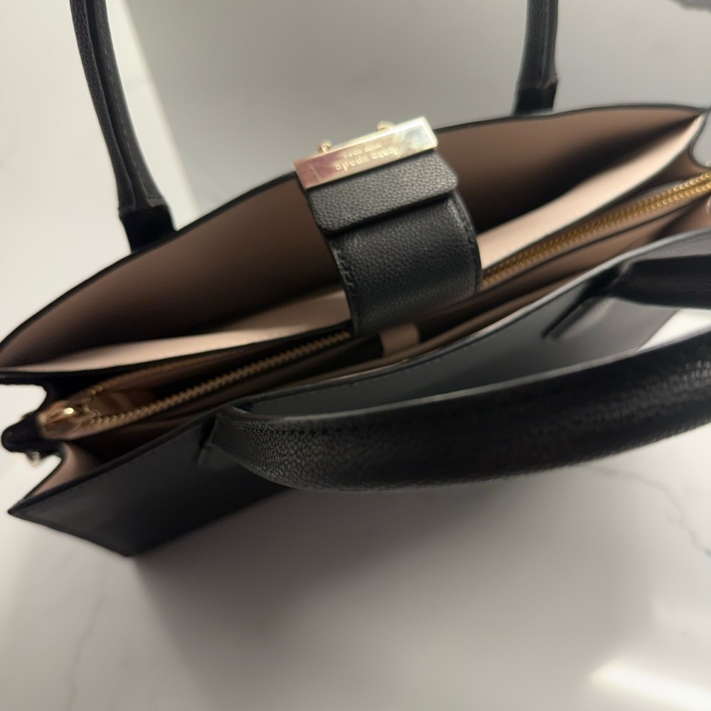 Kate Spade New York Medium Voyage Black Leather Top-Handle Satchel - Picture 6 of 6